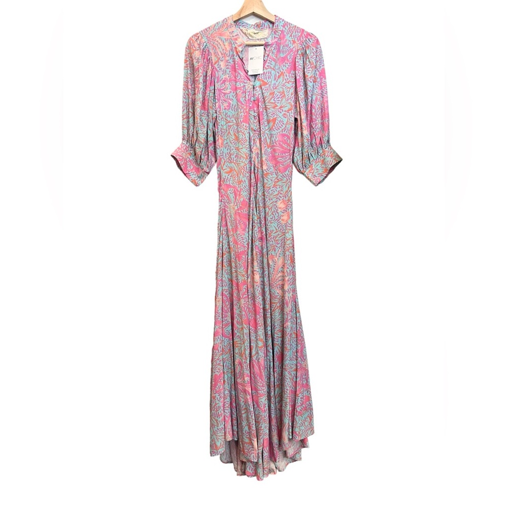 Jen's Pirate Booty Garden Party Floral Puff Sleeve Maxi Dress - Picture 3 of 7